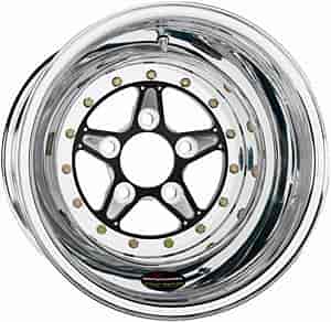 16" x 16" Comp 5 Black Anodized SFI Drag Wheel Bolt Circle: 5 x 4-3/4"