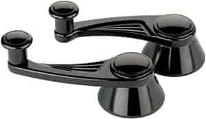 Ball Milled Billet Vent Window Cranks Black Anodized Finish