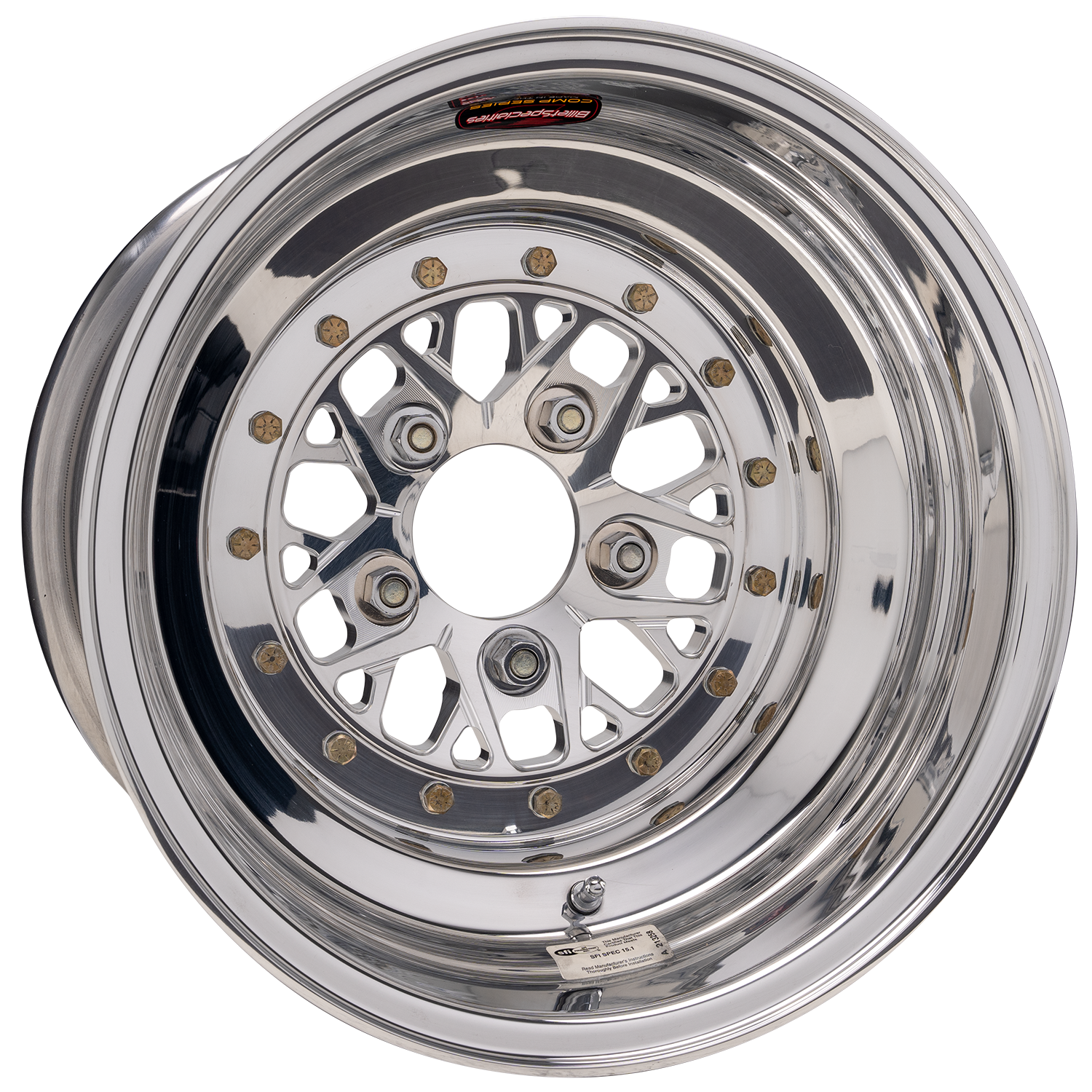 COMP 8 Wheel, Size: 15" x 12", Bolt Pattern: 5" x 4.75", Offset: 61 mm [Polished Finish]