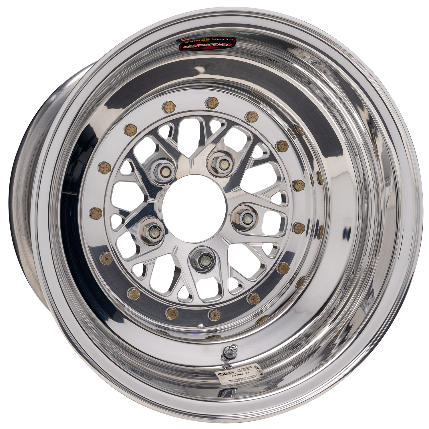 COMP 8 Wheel, Size: 15" x 14", Bolt Pattern: 5" x 4.50", Offset: 65 mm [Polished Finish]