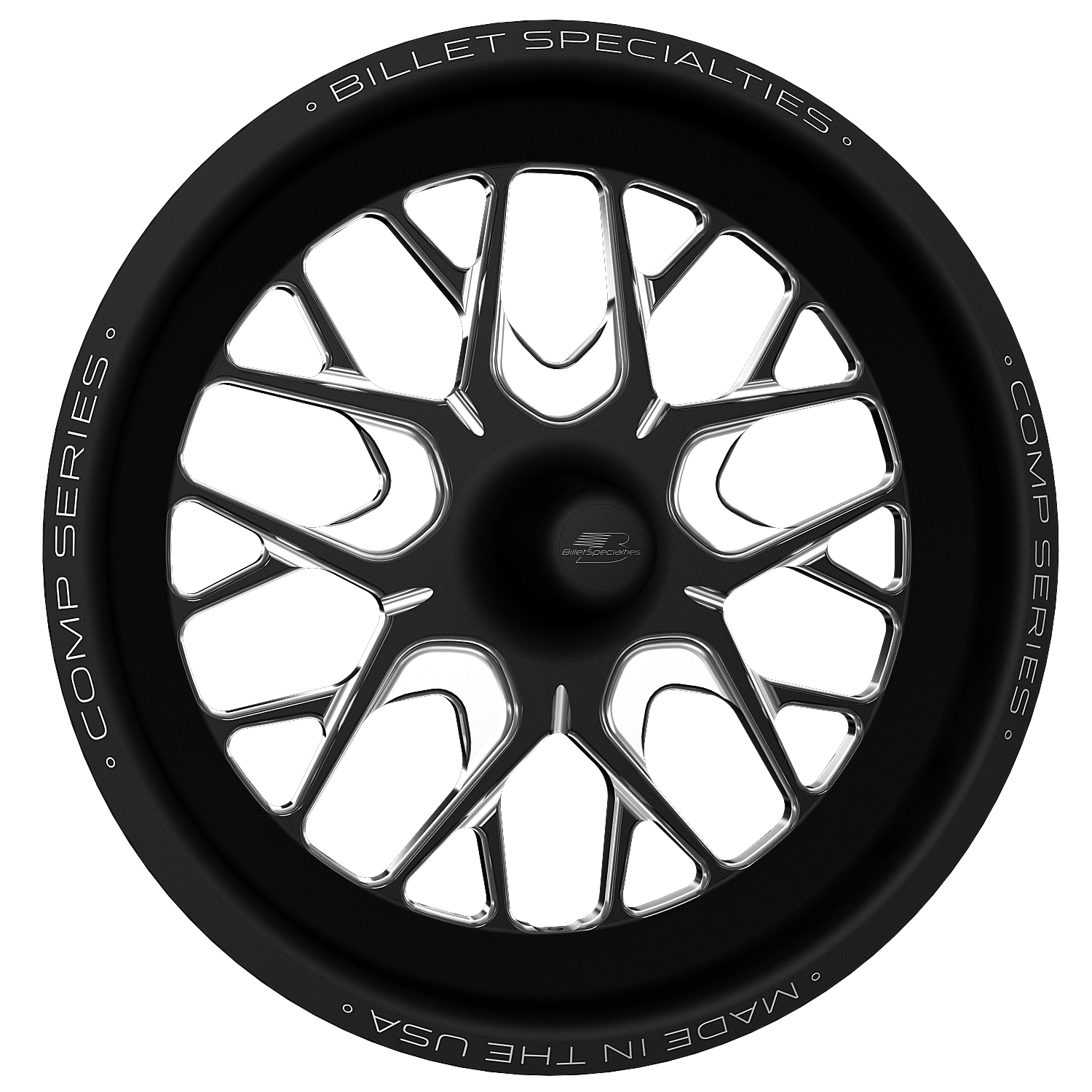 COMP 8 Wheel, Size: 15" x 3.50", Bolt Pattern: Strange GT Spindle-Mount [Black Finish]
