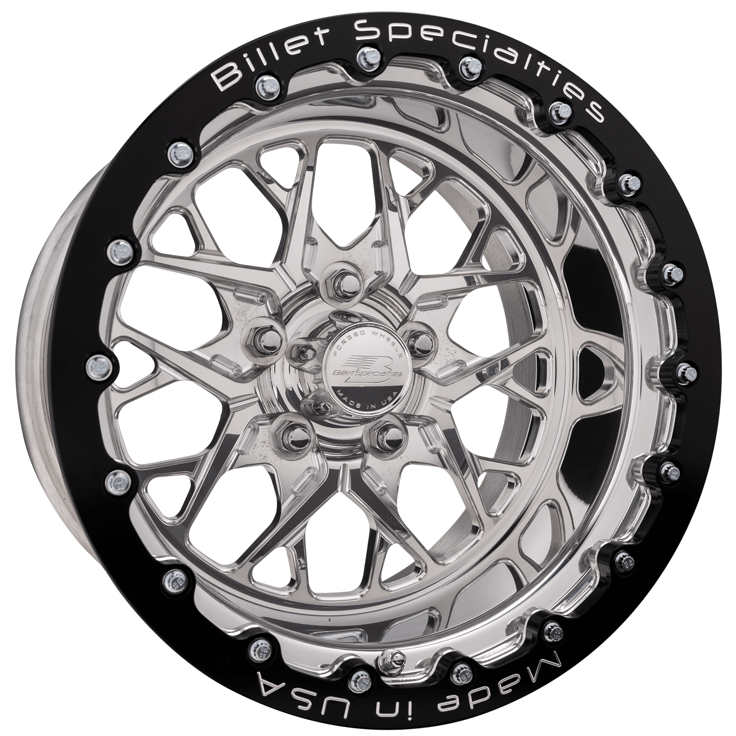 REDLINE Single-Beadlock Wheel, Size: 15" x 10", Bolt Pattern: 5" x 4.50", Offset: 65 mm [Polished]