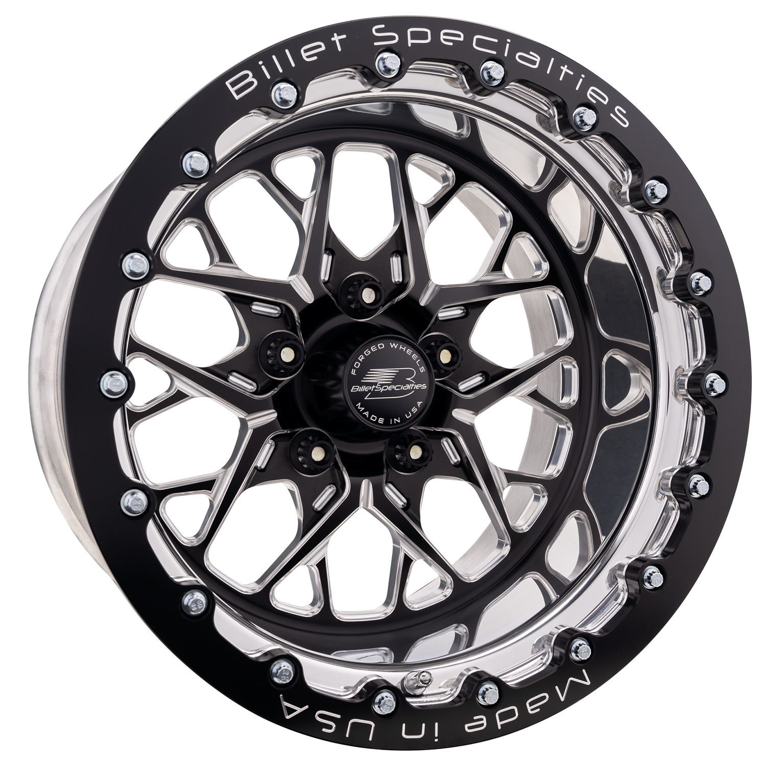 REDLINE Single-Beadlock Front Wheel, Size: 17" x 10", Bolt Pattern: 5 x 115 mm, Offset: 90 mm [Black]
