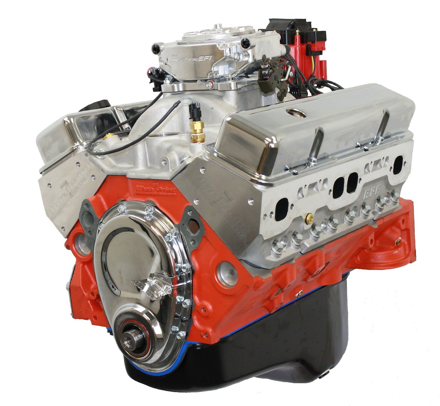 Small Block Chevy 400 ci Dress Long Block Crate Engine with EFI, 508 HP/ 473 ft.-lbs TQ