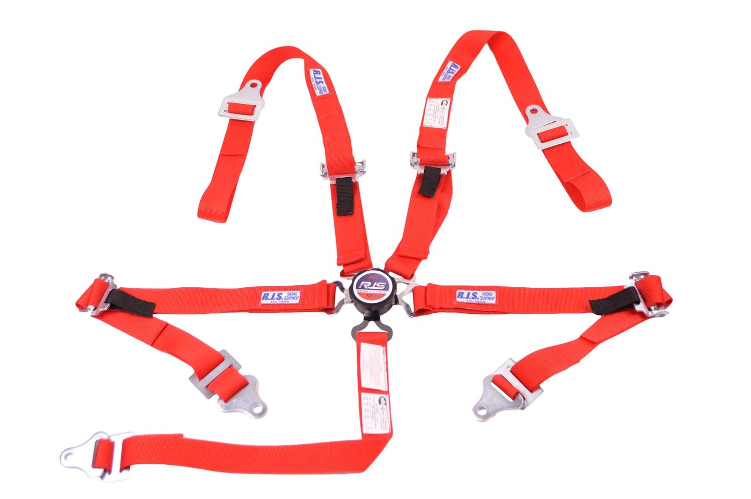 SFI 16.1 CAM-LOCK HARNESS 2 PULL UP Lap Belt 2 Shoulder Harness Individual FLOOR Mount 2 SINGLE Sub ALL WRAP/BOLT ENDS RED