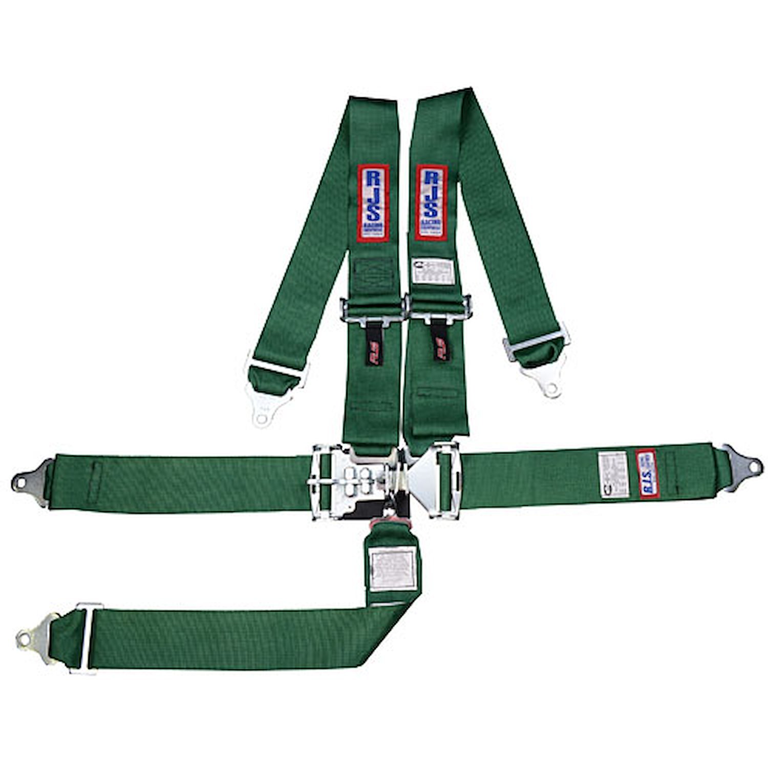 5-Point Latch and Link Racing Harness Green