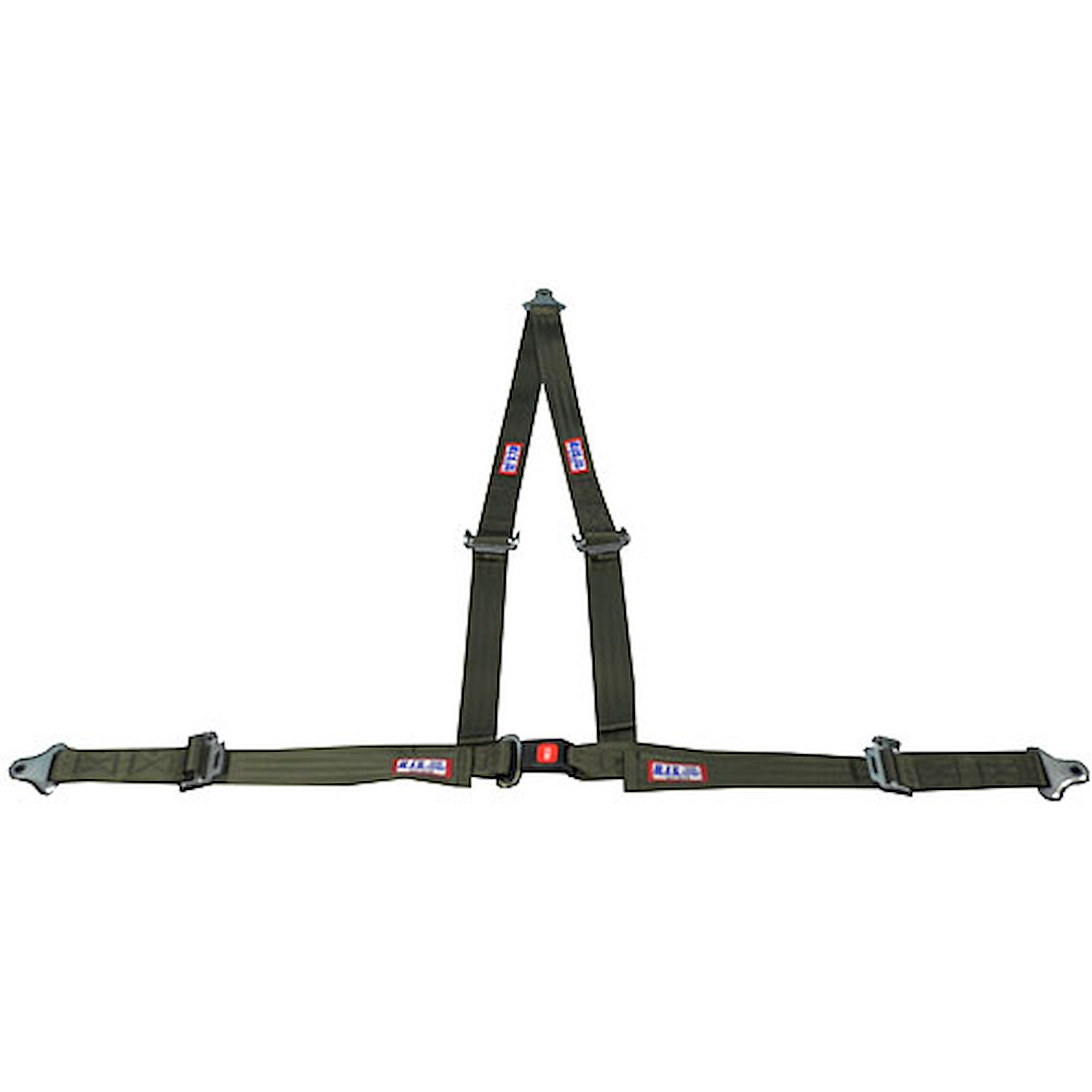 Buckle and Tongue Style Harness with Roll Bar Mount Green