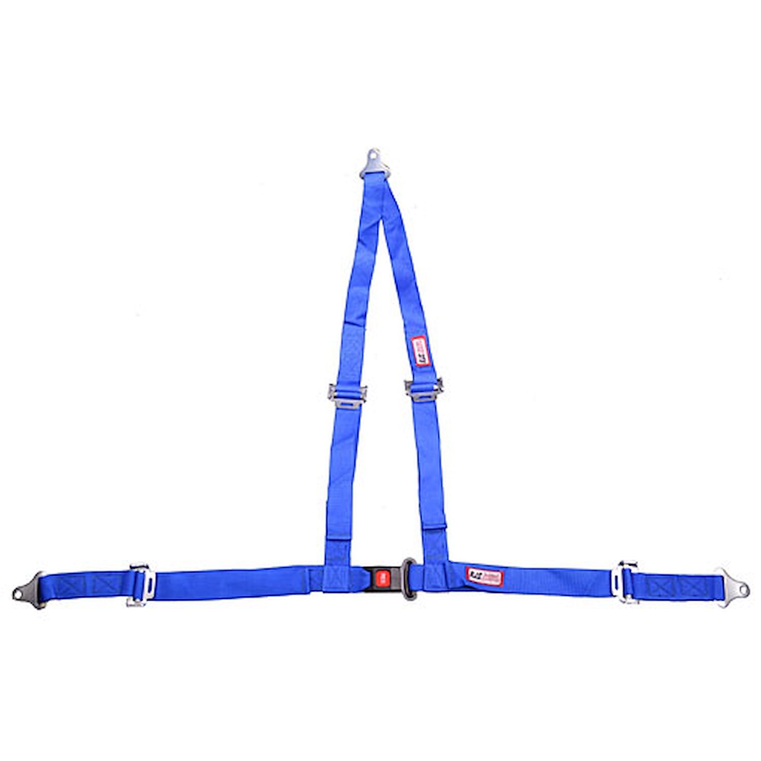 NON-SFI B&T HARNESS 2 PULL DOWN Lap Belt SNAP 2 S. H. Individual ROLL BAR Mount WRAP/SNAP w/STERNUM STRAP BLUE