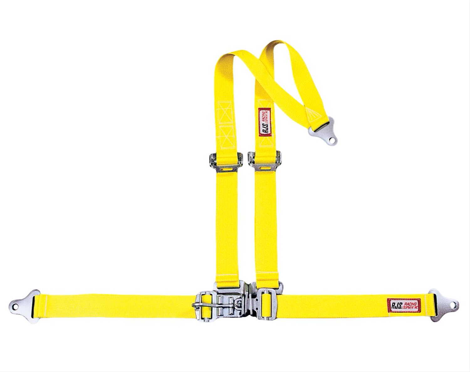 NON-SFI L&L HARNESS 2 PULL DOWN Lap Belt w/adjuster 2 S.H. V ROLL BAR Mount ALL BOLT ENDS YELLOW