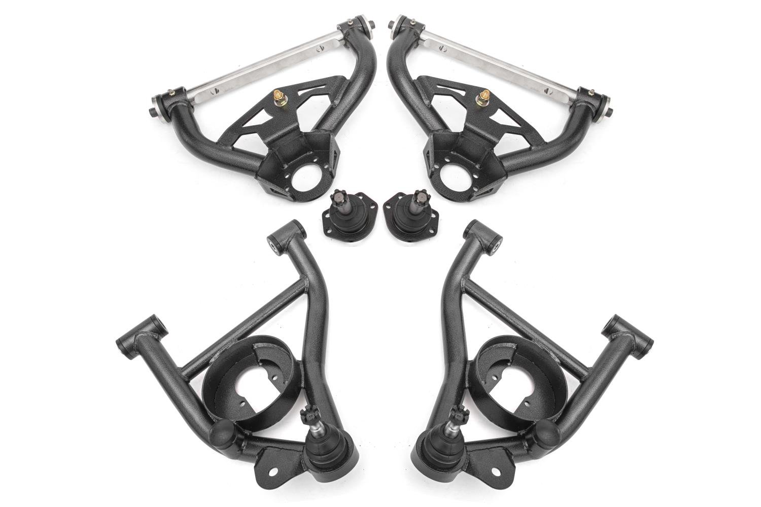 AAK462H Front Control Arm Kit w/Delrin Bushings & 1/2 in. Tall Ball Joints for Select 1978-1987 GM Cars (Black Hammertone)