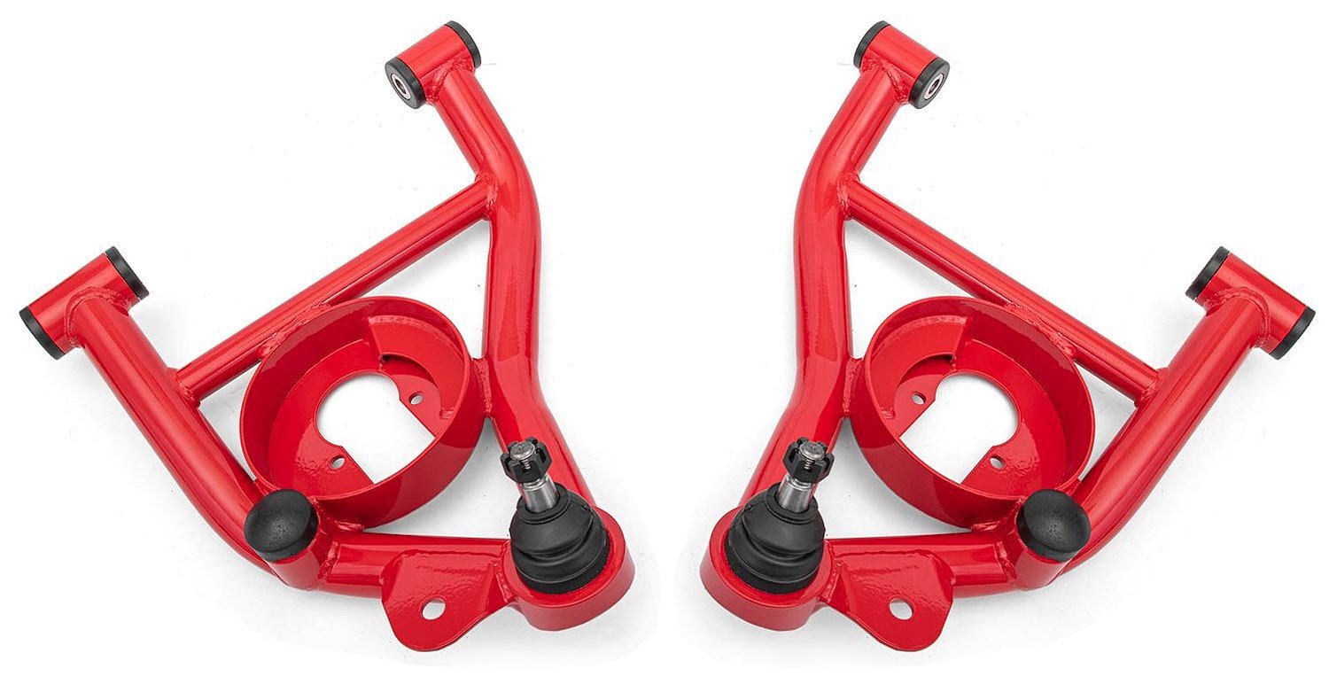AAL461R Lower Control Arms w/Delrin Bushings for Select 1978-1987 GM Cars (Red)