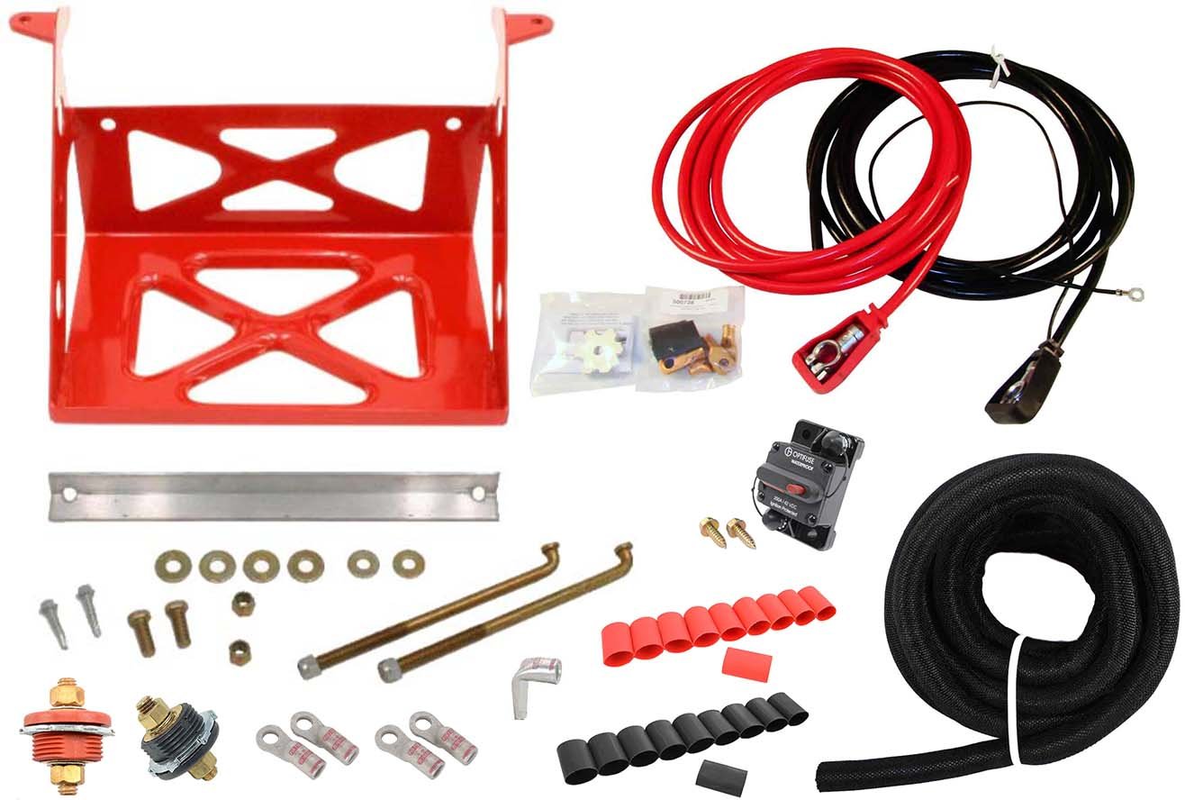 Battery Relocation Kit 1982-2002 GM F-Body - Red Powder-Coated Finish