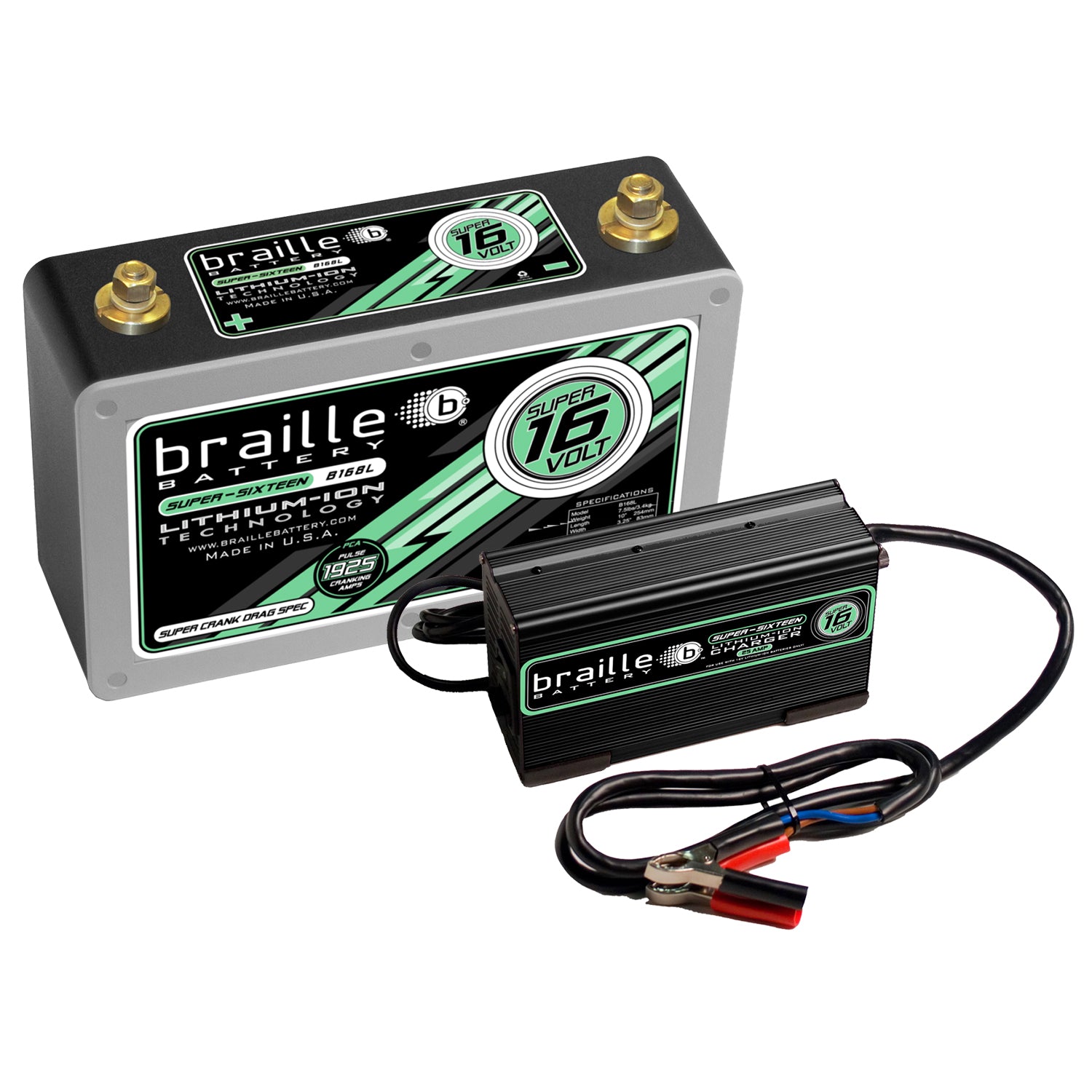Drag Race 16V Battery & Charger Kit Includes: Super 16 Volt Lithium Battery - 147-B168L