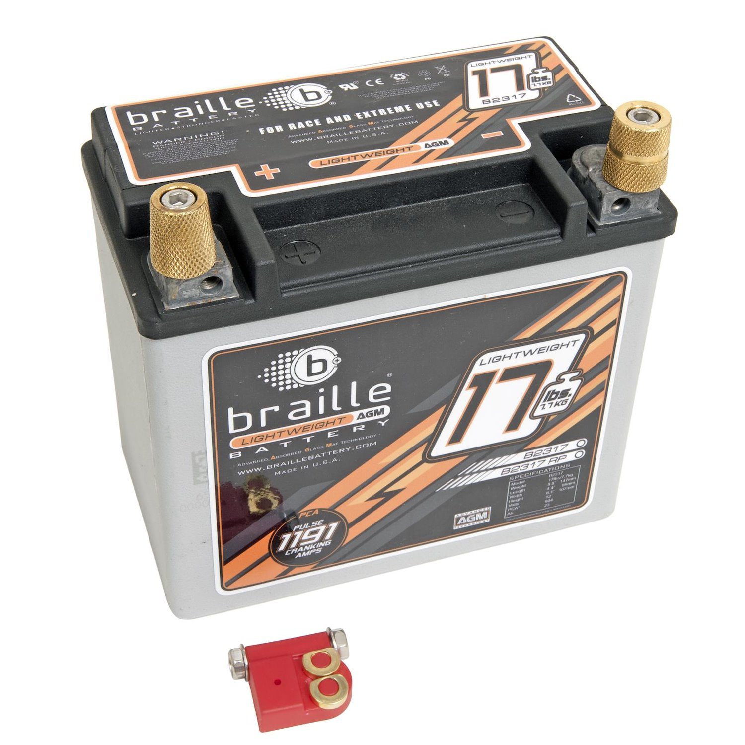 B2317 Braille Advanced AGM Lightweight Racing Battery (17 lbs.)