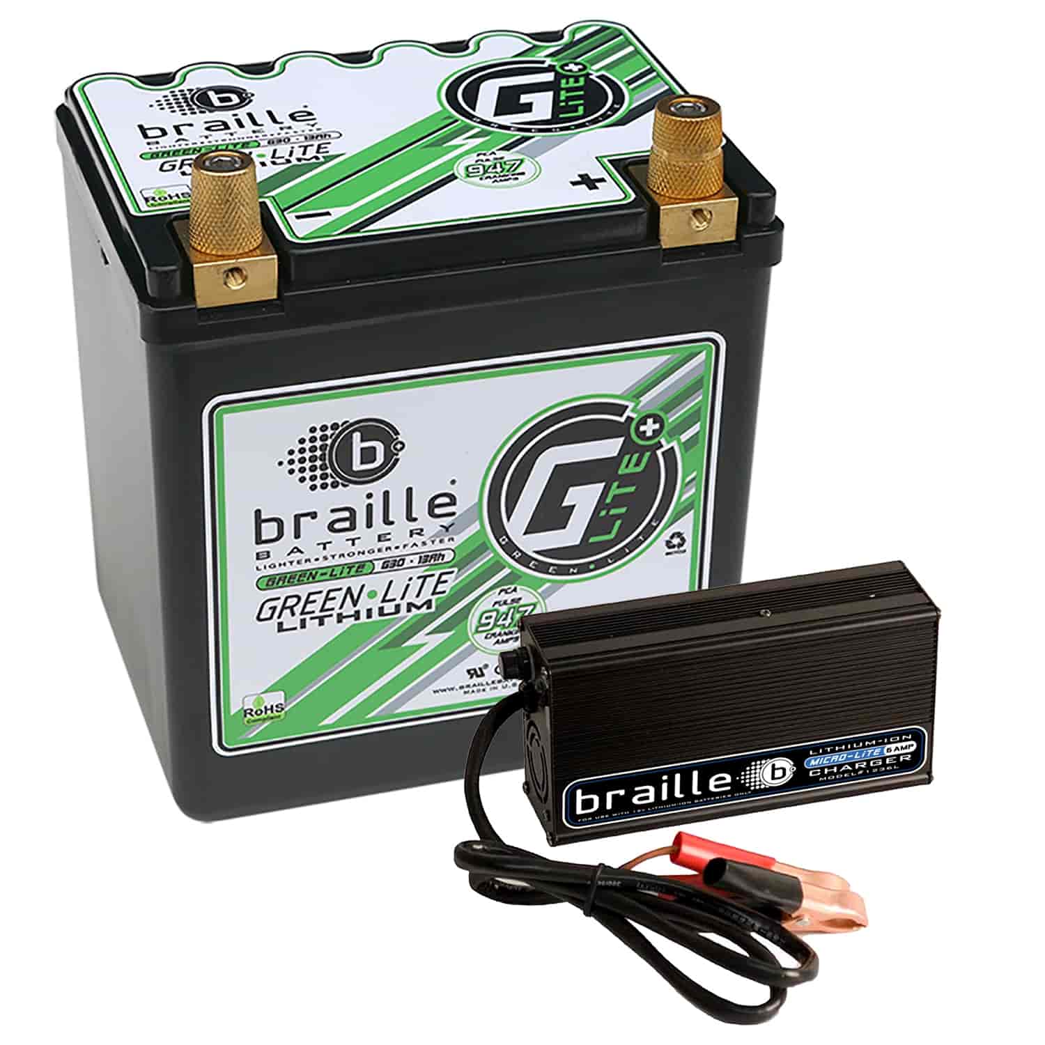 Green-Lite Lithium Ion 6-Volt Automotive Battery and Charger Combo