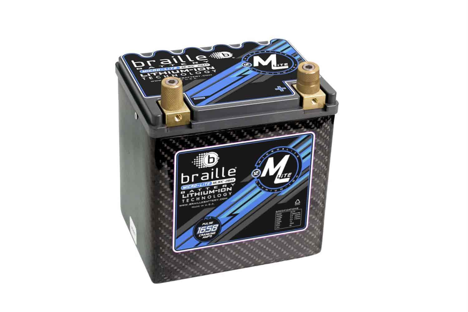 Braille Battery ML30C: 12 Volt Lithium Battery 9.3 lbs/4.2 kg JEGS