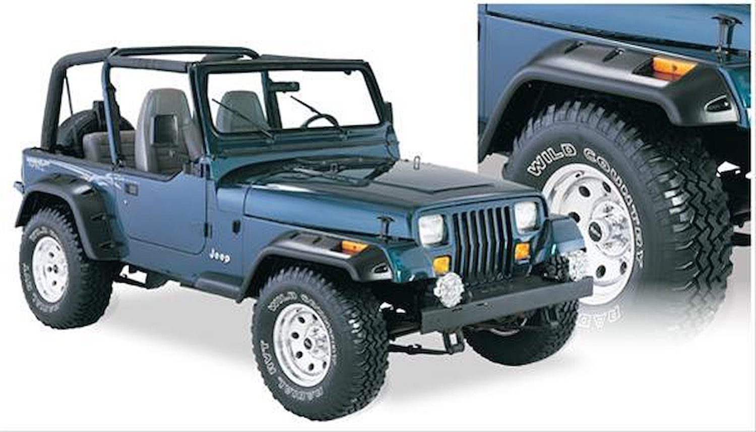 Cut-Out Style Fender Flares 1987-1995 Wrangler YJ