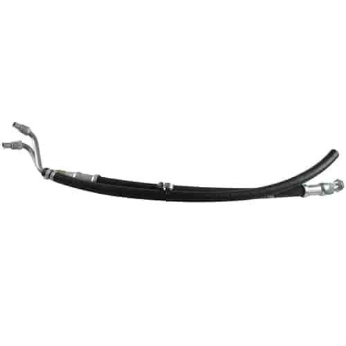 2 Piece OEM style rubber power steering hose kit. Connects Ford power steering pump to Borgeson Must