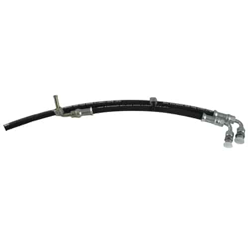 2 Piece OEM style rubber power steering hose kit. Connects Ford power steering pump to Borgeson Bronco power conversion box.