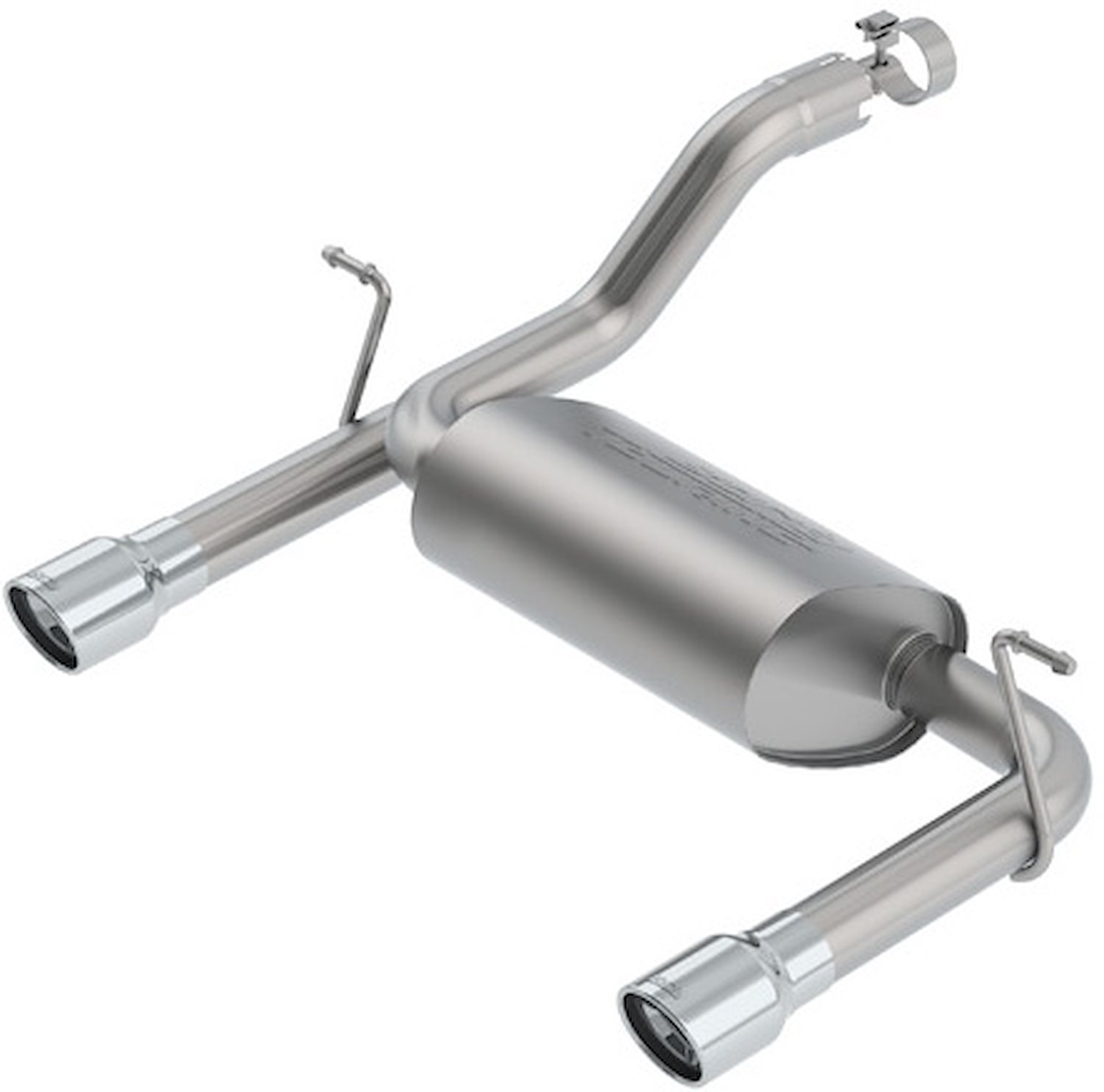 Axle-Back Exhaust System With Touring Muffler for 2018 Jeep Wrangler JL/JLU 3.6L V6 - Polished Tips