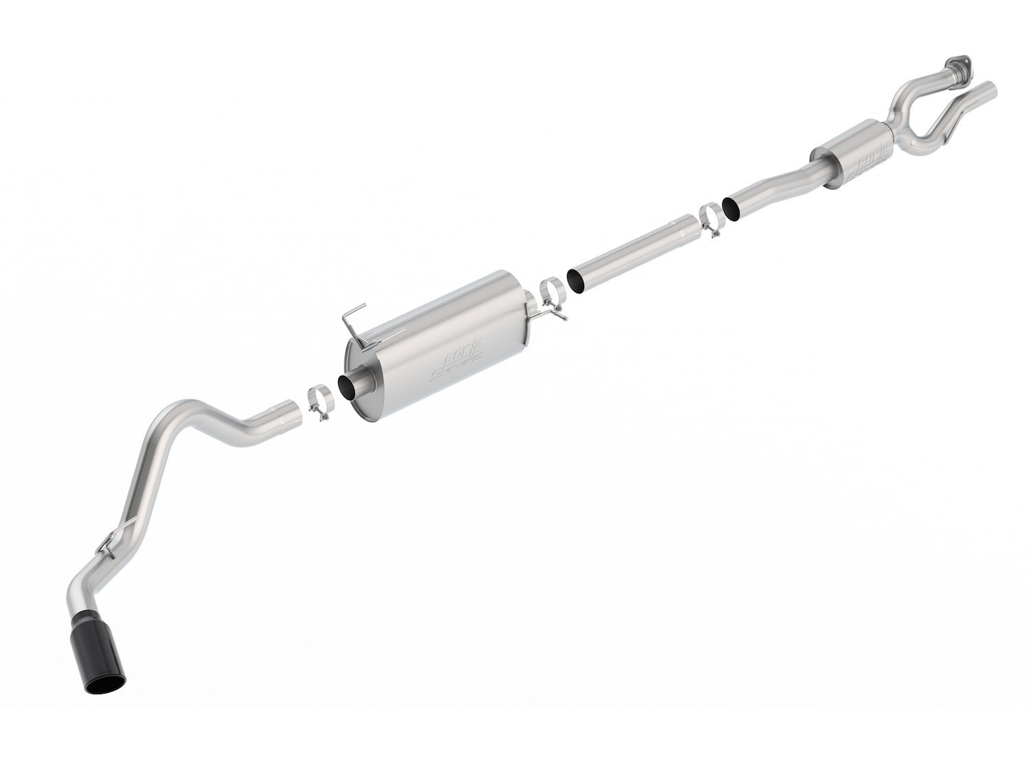 Cat-Back Exhaust System 2017-2019 Ford F-250/F-350 SD 6.2L V8 2WD/4WD - Regular/Crew Cab - Black Chrome Tip - "S-Type" Muffler