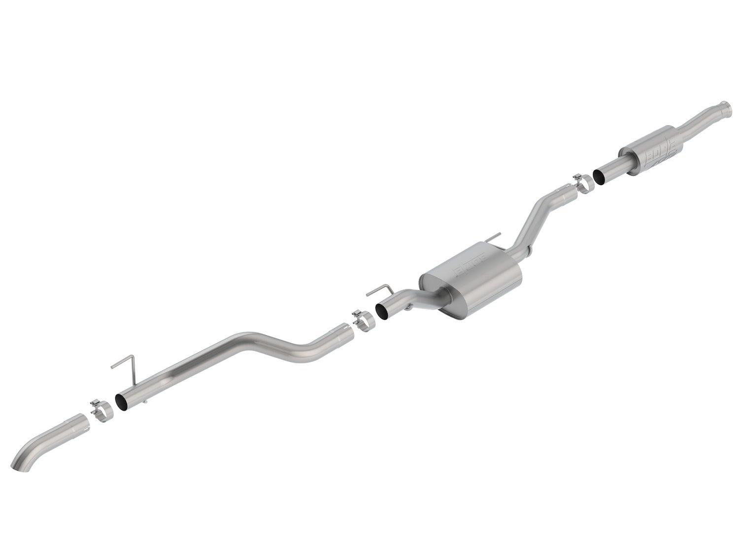 Cat-Back Exhaust System Jeep Gladiator JT 3.6L V6 4WD Crew Cab - "S-Type" Muffler - Brushed Turndown Tip