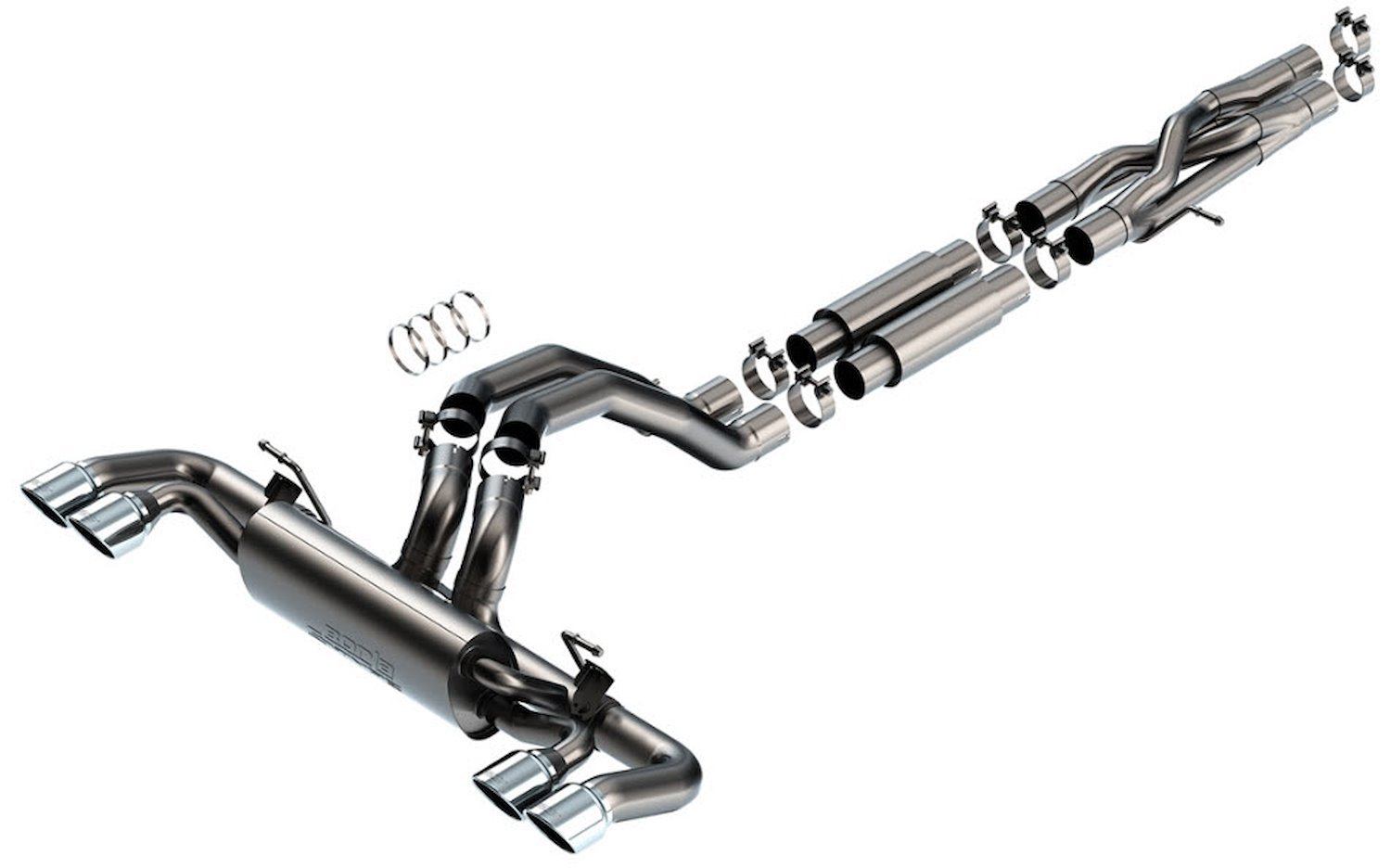 140892 Cat-Back 3 in. Exhaust System w/S-Type Muffler Fits Select Jeep Wrangler JLU Rubicon w/392 6.4L Hemi V8 Engine [Polished]
