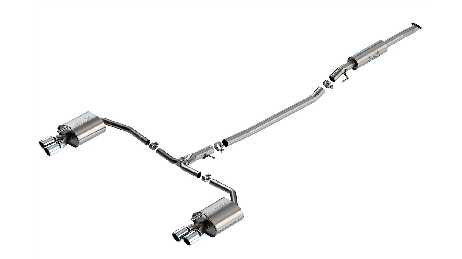 Cat-Back Exhaust System Fits Select Hyundai Sonata N Line 2.5L FWD, Chrome Tips [S-Type Muffler]