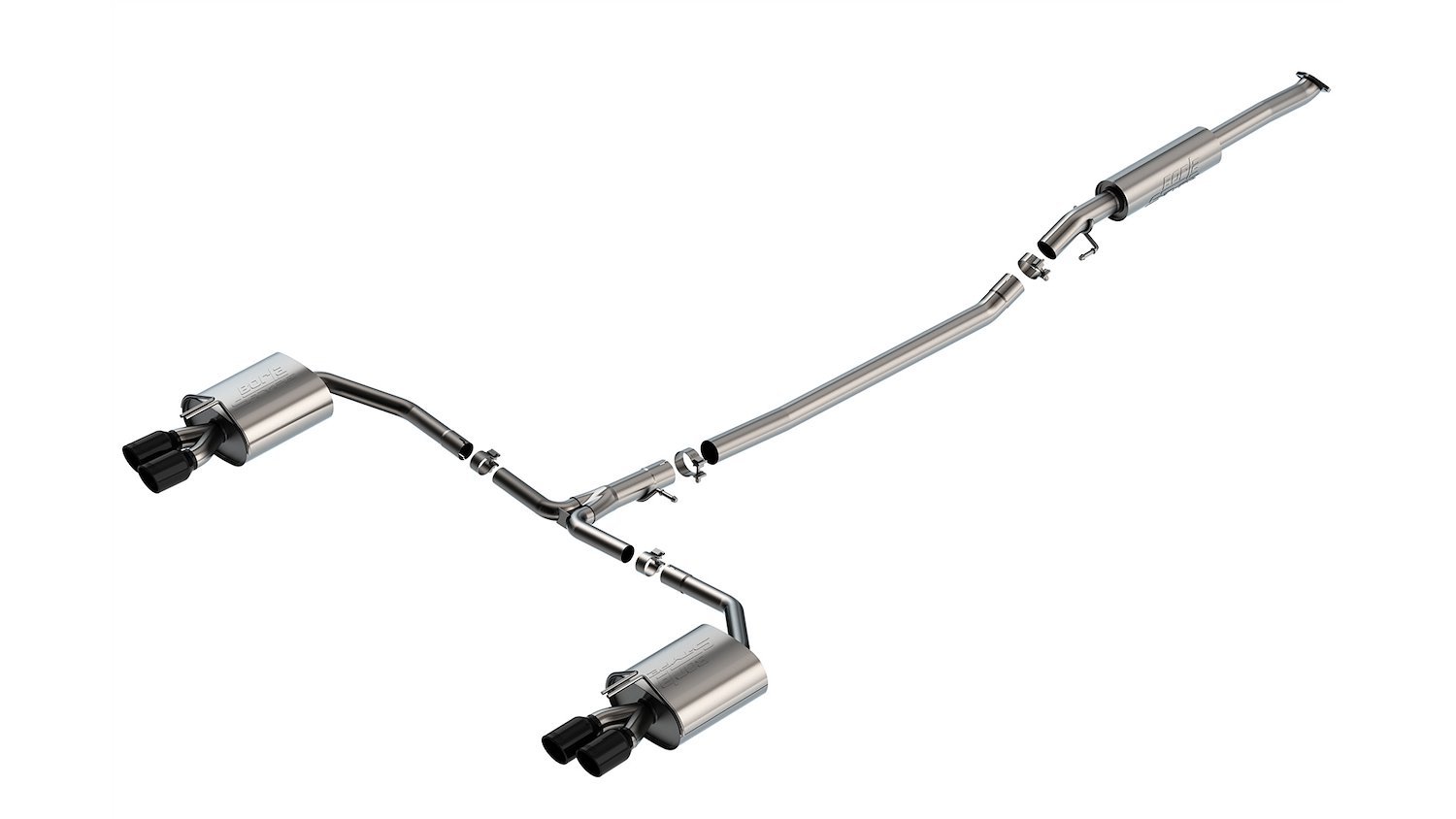 Cat-Back Exhaust System Fits Select Hyundai Sonata N Line 2.5L FWD, Black Chrome Tips [S-Type Muffler]