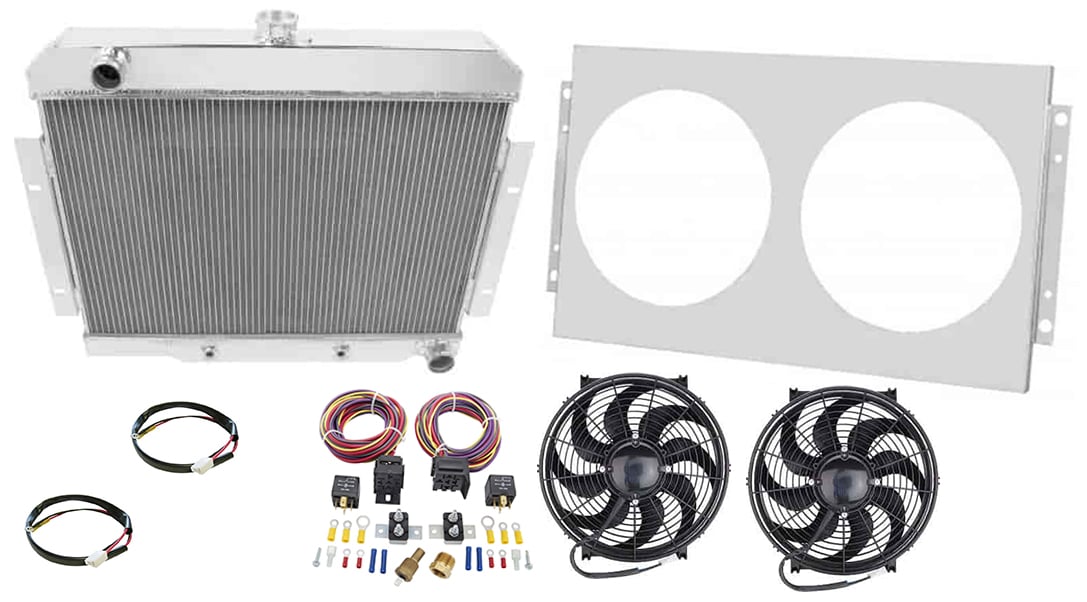 CC1919 All-Aluminum Radiator System Kit for 1973-1985 Jeep CJ With Chevy Configuration