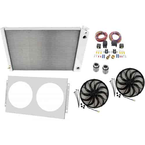 LS Conversion/Dual Pass Radiator Kit 1973-91 GM Full-Size Truck/SUV (28-1/2" Core) Includes: