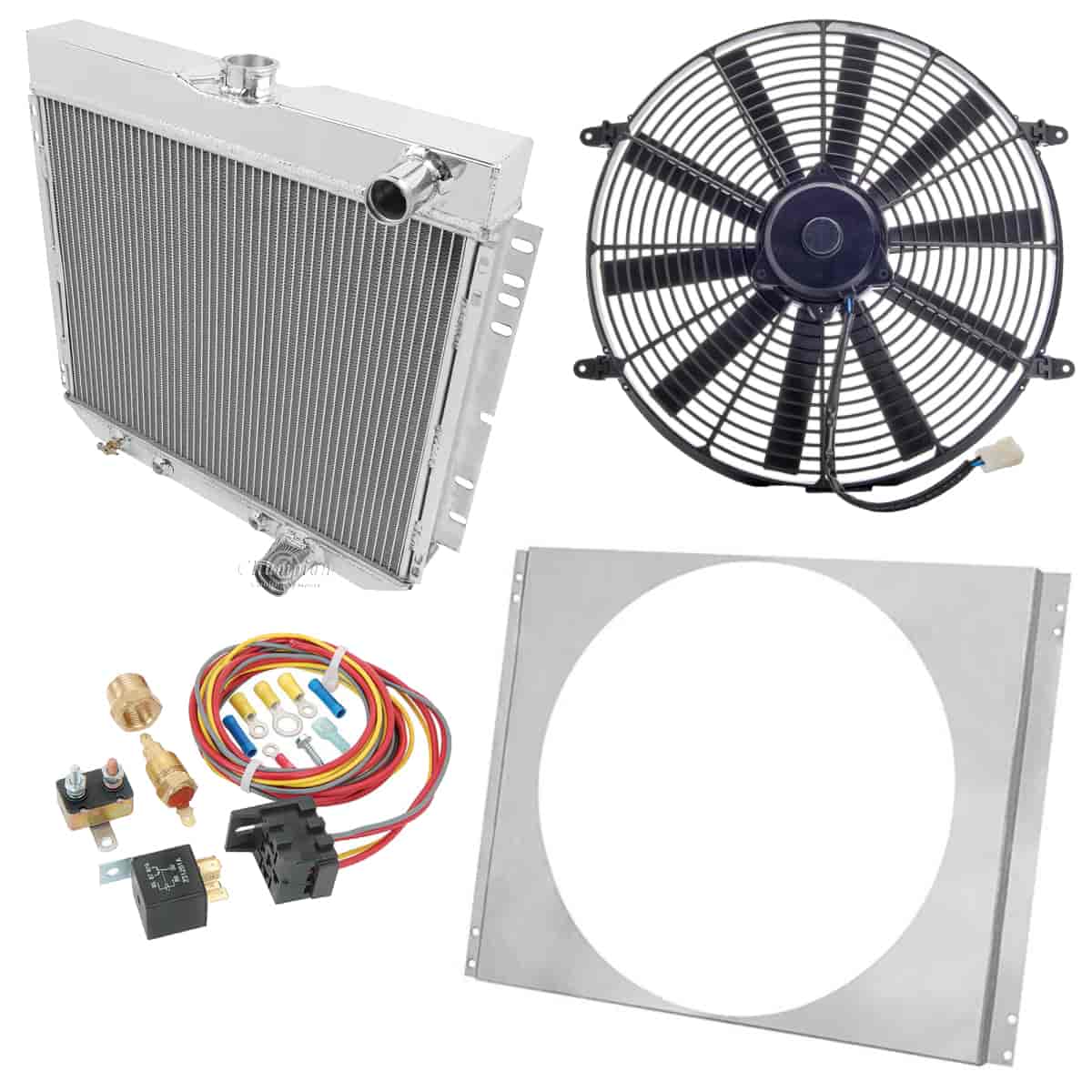 Radiator with Shroud and Fan Control Kit 1967-1970 Mustang & Cougar