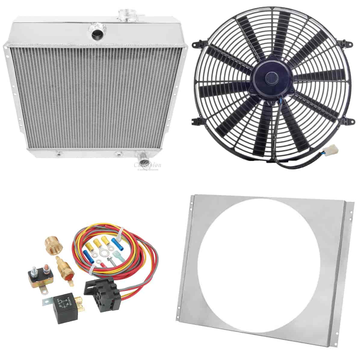 Radiator with Shroud and Fan Control Kit 1949-1954 Chevrolet Cars