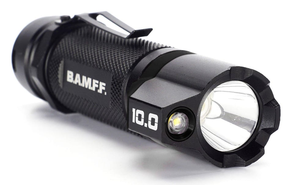 BAMFF 10.0 Rechargeable Dual LED Tactical Flashlight, 1,000 Lumens, with CREE LEDs and Picatinny Mount