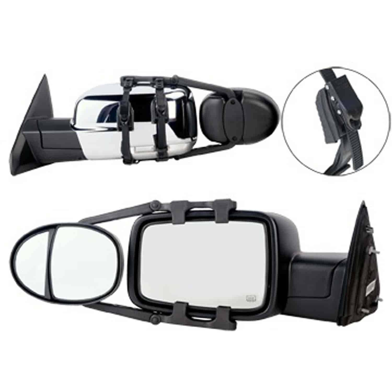 Universal Towing Mirror This is 5 inches by 7 inches with two mirror lenses.