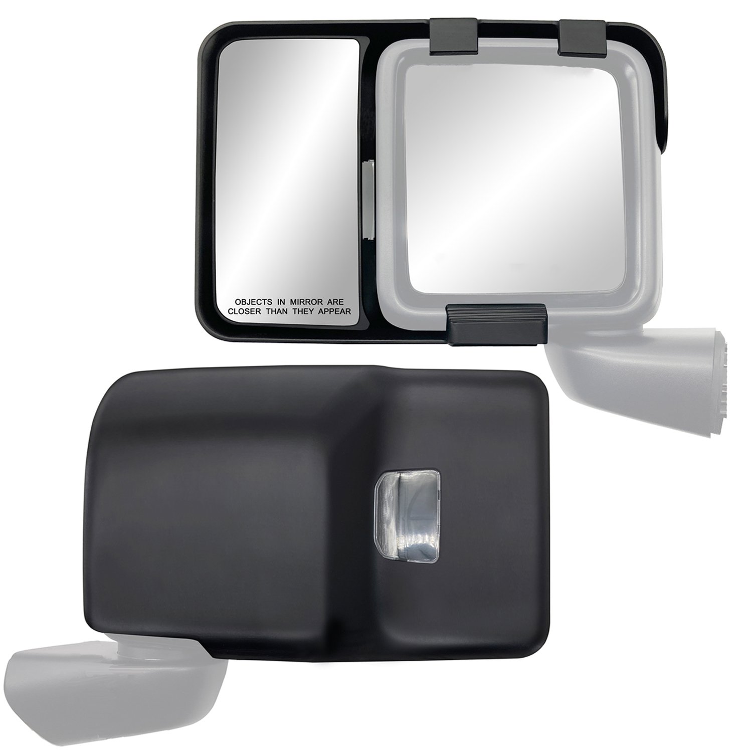 Snap-On Towing Mirrors Fits 2019-2021 Jeep JL Wrangler and 2020-2021 Jeep Gladiator JT
