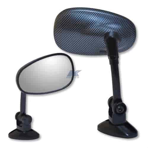 Carbon universal short stem fairing mount mini oval mirror
