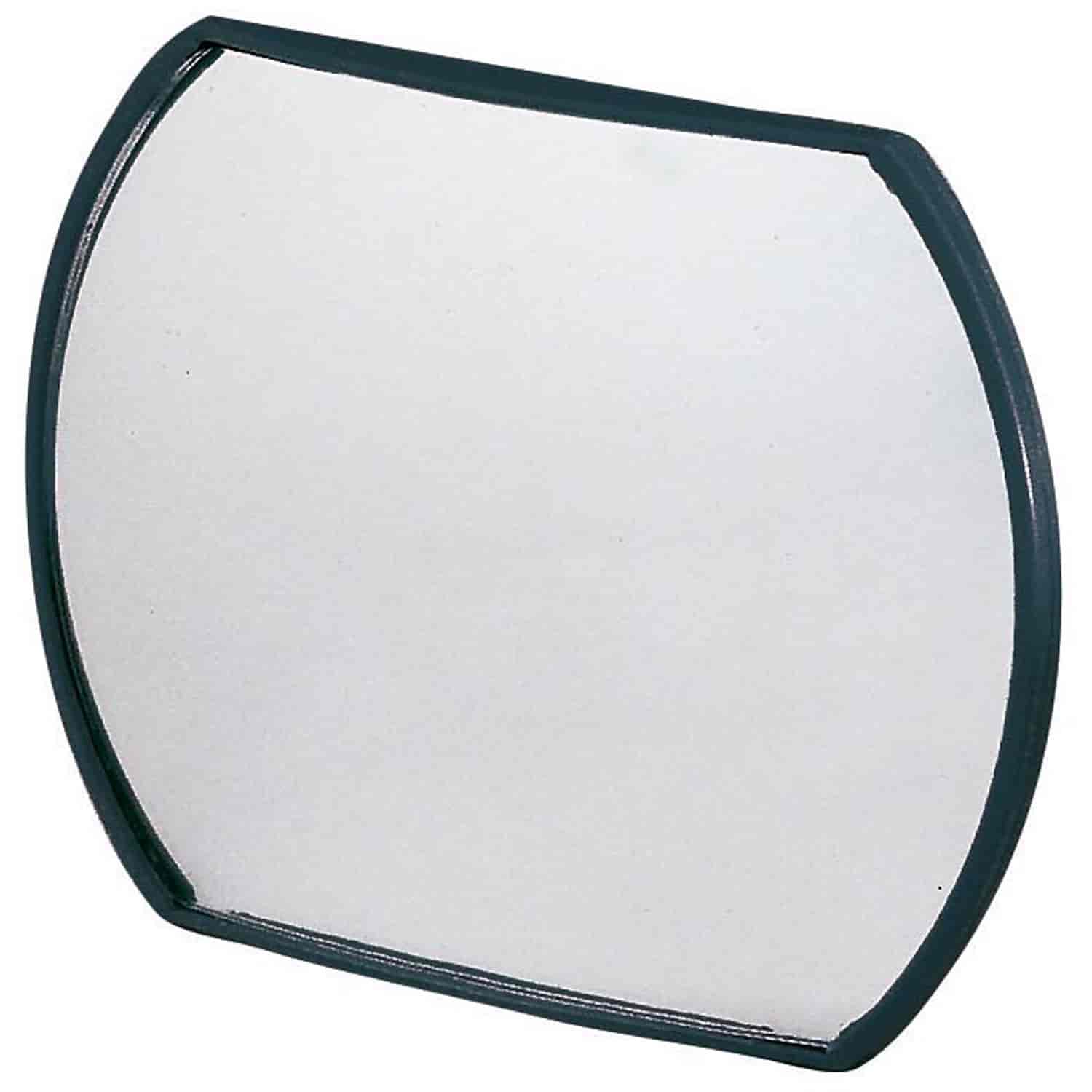 Stick-On Oval Mirror This mirror is 5-1/2 inches wide and 4 inches tall.