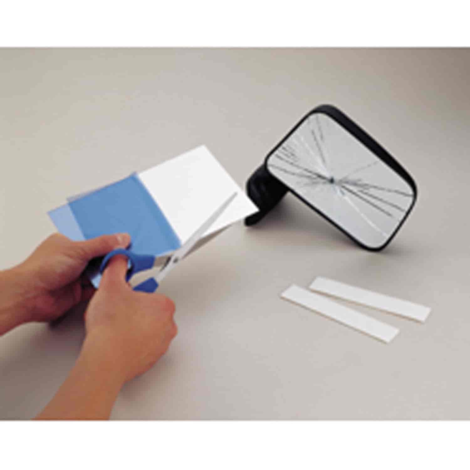 Cut to Fit Lense Small 5 x 8 Easy Fix for Broken Mirror Glass Includes Adhesive for mounting Easily Cut to exact shape needed.