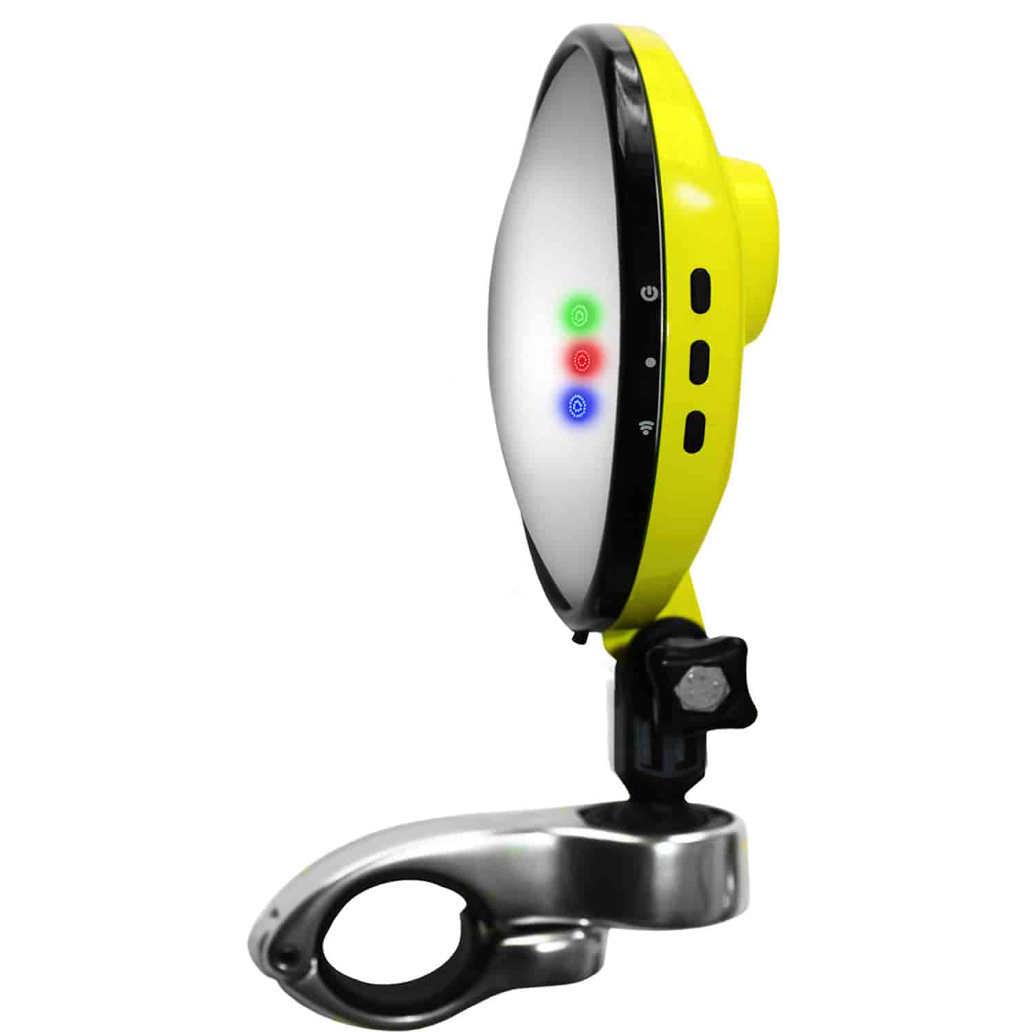 Yellow Wi-Fi Bicycle/Motorcycle Camera with Rear-View Mirror