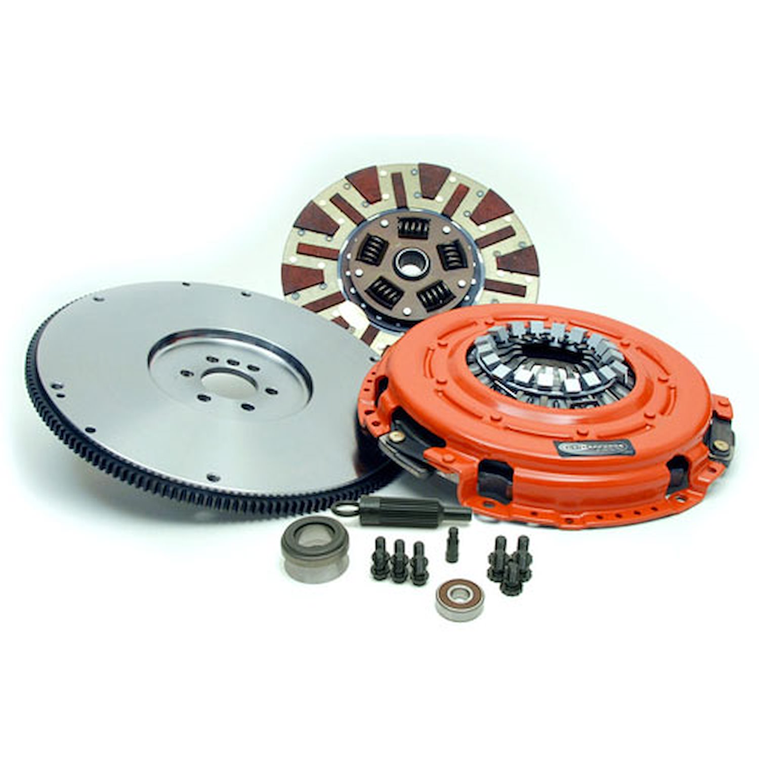 Dual Friction Clutch Includes Pressure Plate, Disc, Flywheel, Align Tool, Throwout Bearing, Pilot Bearing, & Bolts