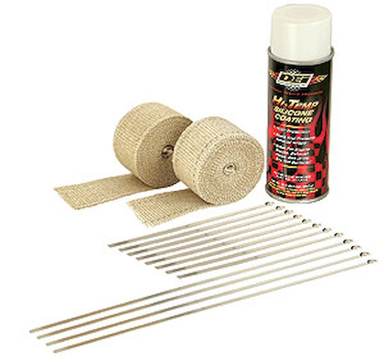 Motorcycle Exhaust Pipe Wrap Kit With White HT Silicone Coating