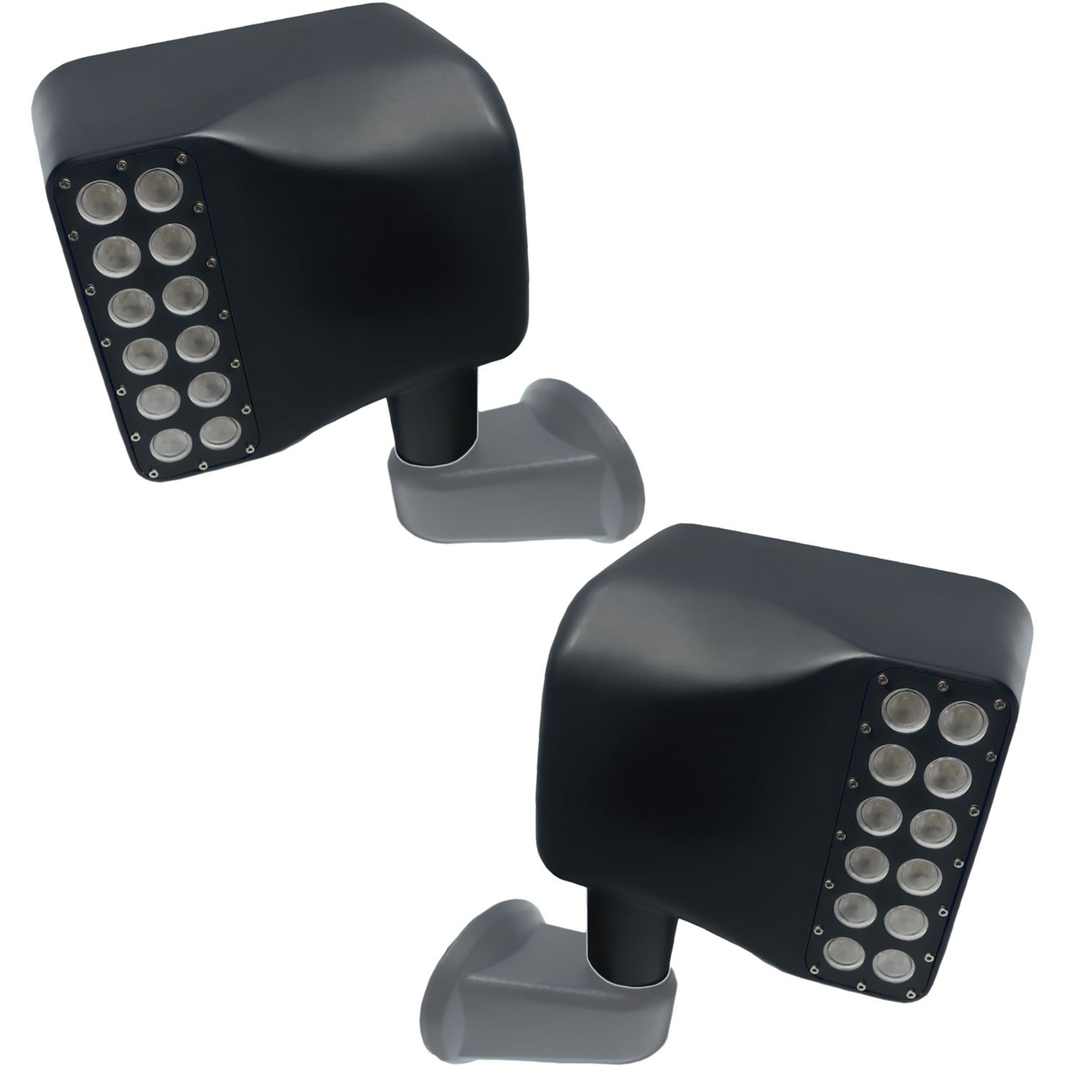Off Road Lighted Side Mirrors These lights have a total lumen output of 2,200