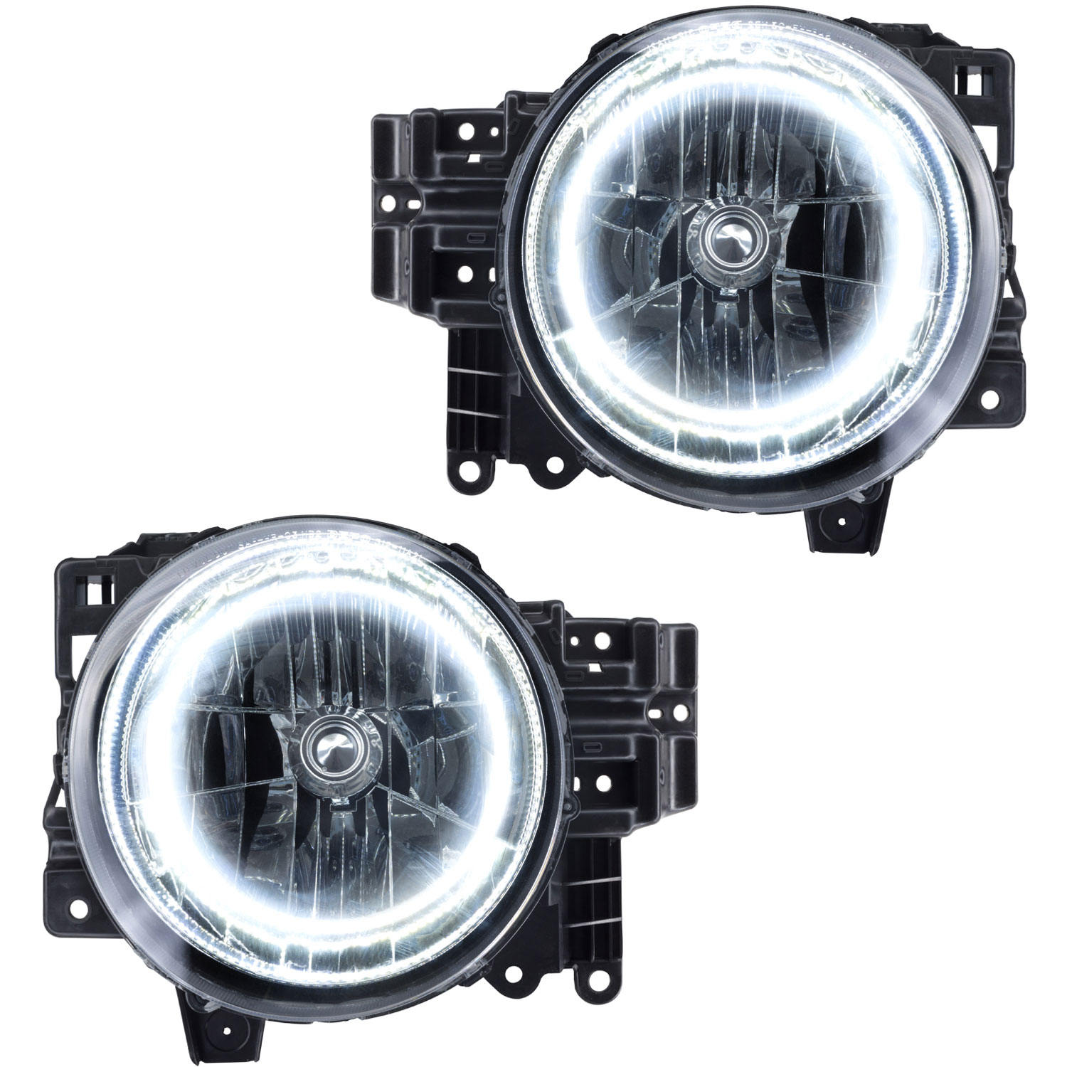LED HALO Headlight Assembly Comes with preinstalled white LED Halos
