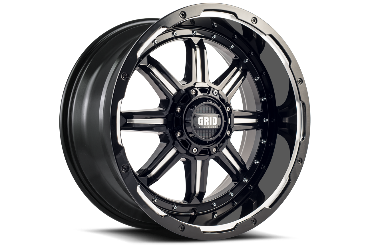 GD10-Series Wheel, Size: 17 x 9 in., Bolt Pattern: 5 x 114.30/127 mm, Offset: -12 mm [Gloss Black/Milled]