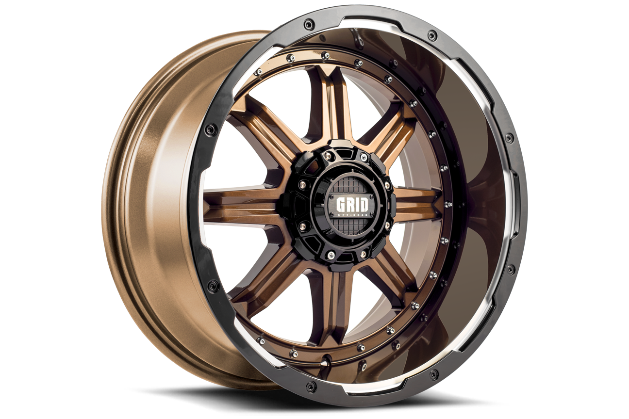 GD10-Series Wheel, Size: 17 x 9 in., Bolt Pattern: 8 x 180 mm, Offset: 15 mm [Gloss Bronze w/Black Lip]