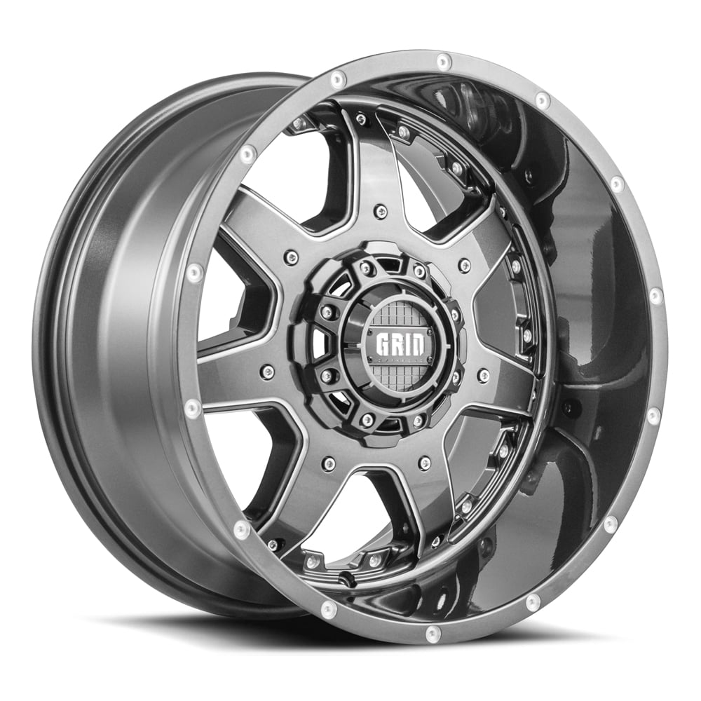 GD01-Series Wheel, Size: 18 x 9 in., Bolt Pattern: 6 x 135/139.70 mm, Offset: -12 mm [Gloss Graphite/Milled]