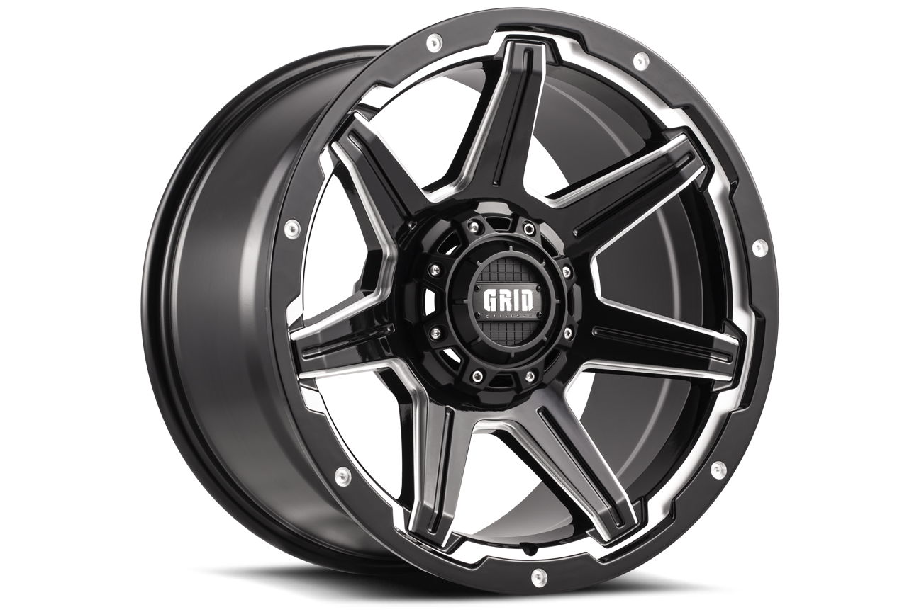 GD06-Series Wheel, Size: 20 x 10 in., Bolt Pattern: 5 x 150 mm, Offset: -12 mm [Gloss Black/Milled]