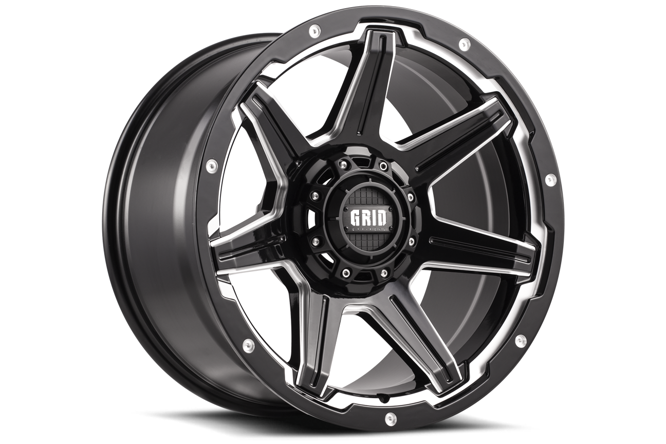 GD06-Series Wheel, Size: 20 x 9 in., Bolt Pattern: 5 x 127/139.70 mm, Offset: 0 mm [Gloss Black/Milled]