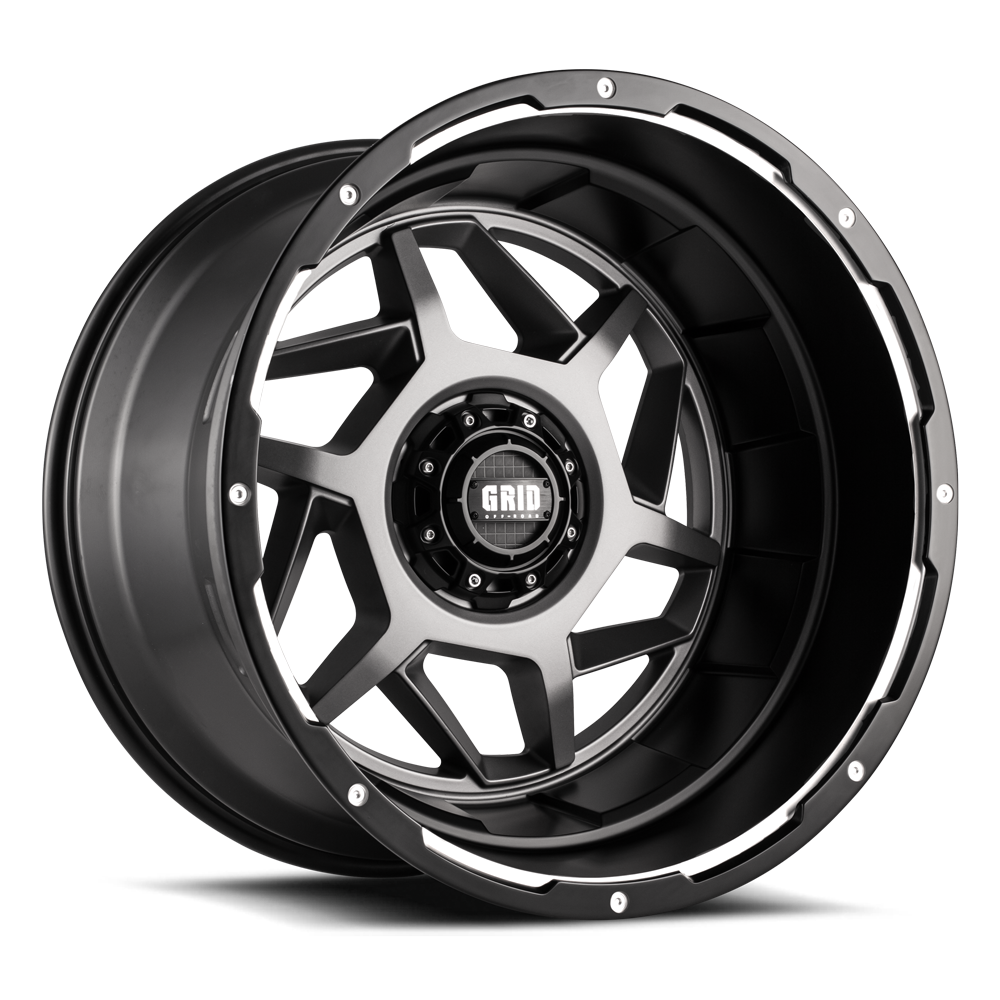 GD14-Series Wheel, Size: 20 x 10 in., Bolt Pattern: 5 x 127/139.70 mm, Offset: -25 mm [Matte Anthracite w/Black Lip]